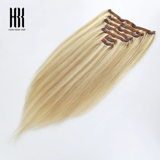 Hero Remy Hair Clip-In Extensions – 100% Real Remy Human Hair | 90g-120g Full Head 7PCS (16"-22") glendale