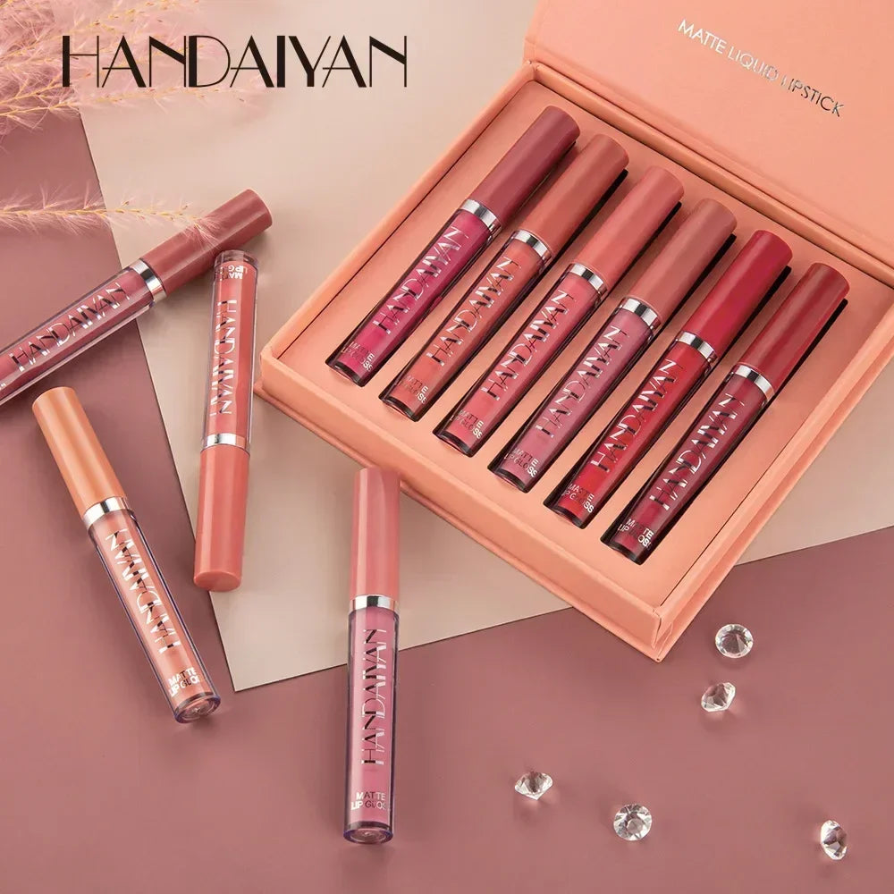 HANDAIYAN 6 PCS Lipstick Set Make-up for women Non stick Cup Waterproof Long lasting Cosmetics Korean makeup Matte lipstick