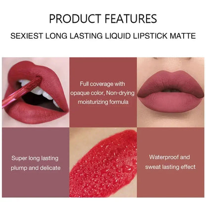 HANDAIYAN 6 PCS Lipstick Set Make-up for women Non stick Cup Waterproof Long lasting Cosmetics Korean makeup Matte lipstick