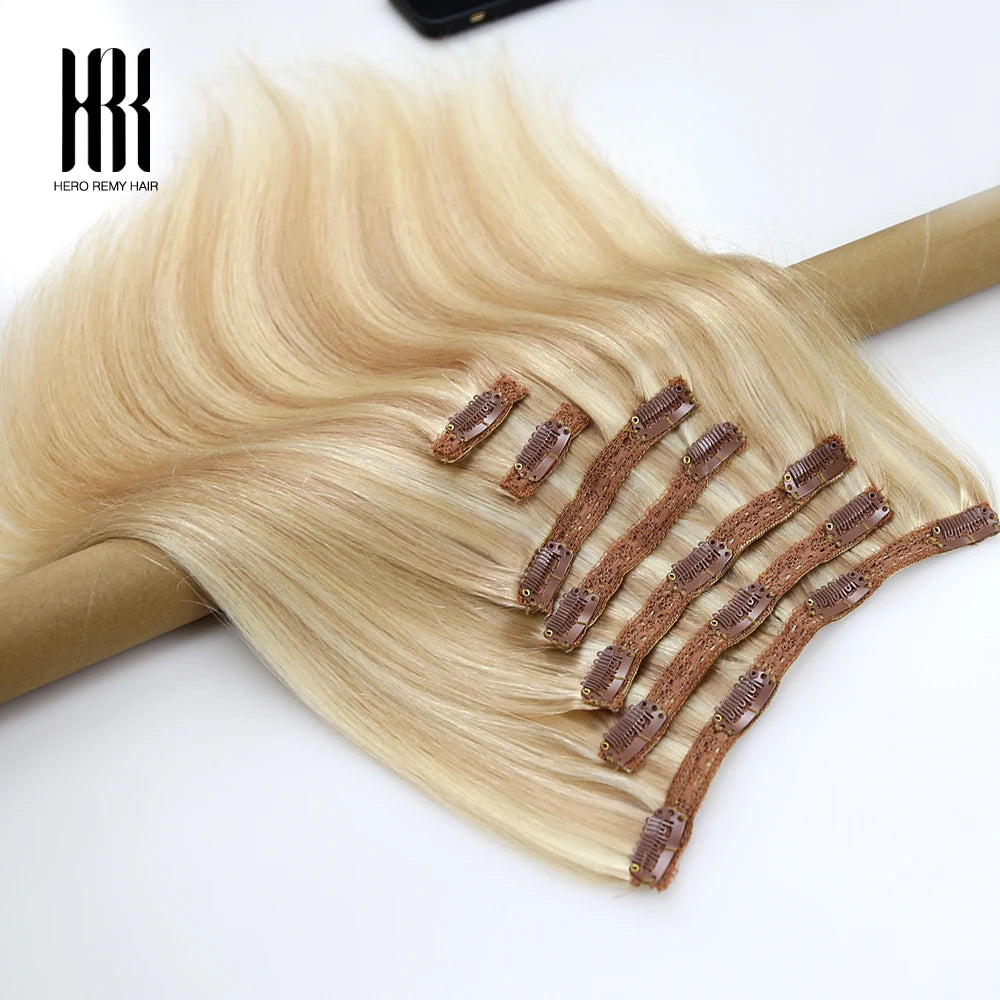 Hero Remy Hair Clip-In Extensions – 100% Real Remy Human Hair | 90g-120g Full Head 7PCS (16"-22") glendale